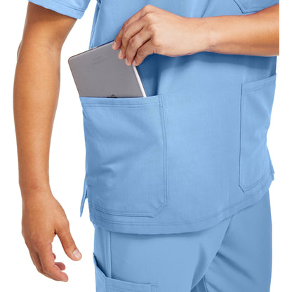 White Cross V-Tess Men's 3-Pocket V-Neck Scrub Top SALE