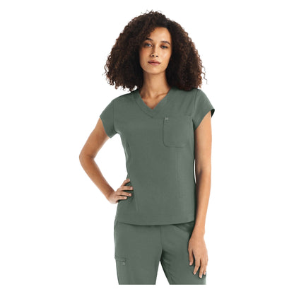 White Cross CRFT Women's 1-Pocket V-Neck Scrub Top