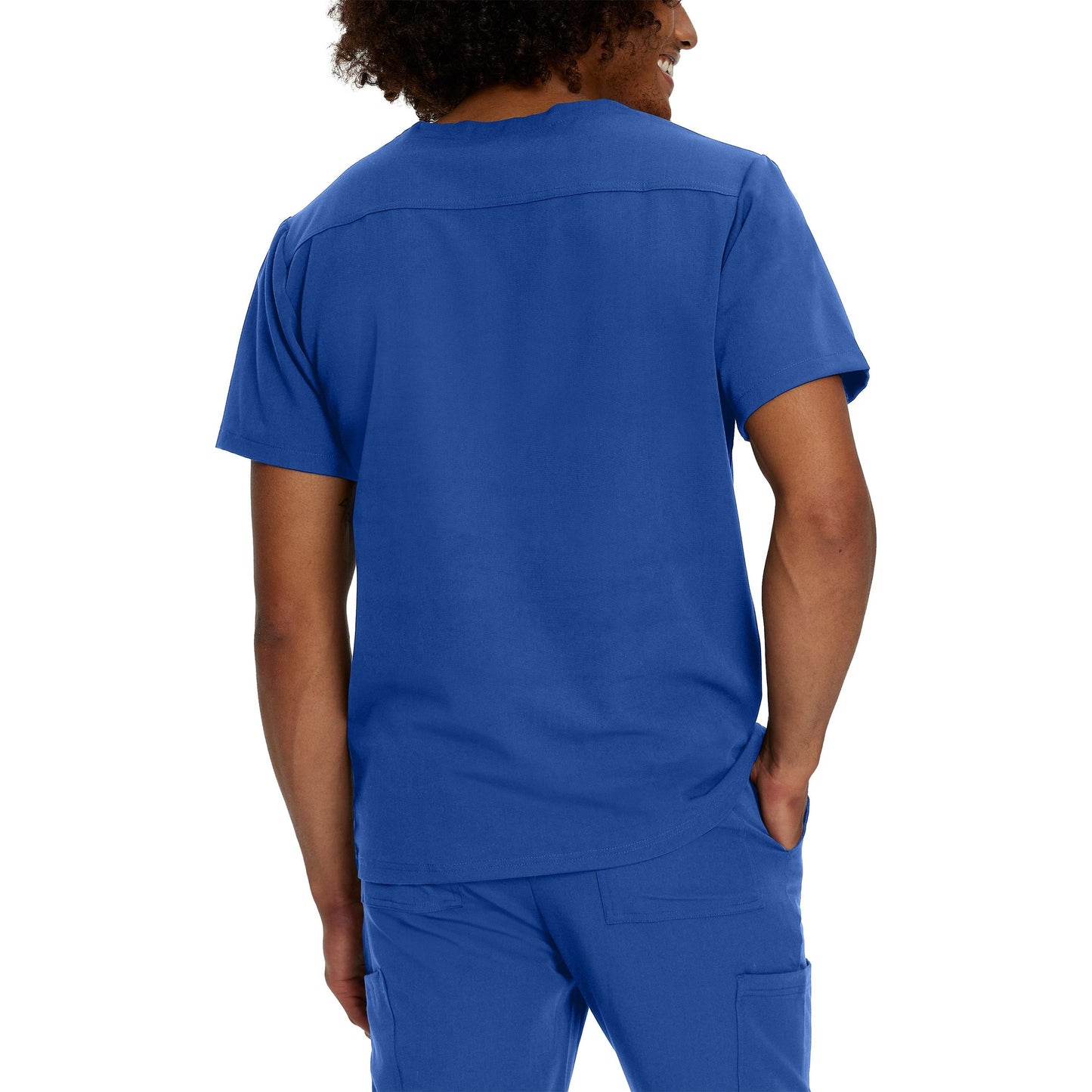 White Cross V-Tess Men's 2-Pocket V-Neck Scrub Top