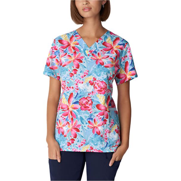 618 V-Neck Print WhiteCross Top SALE