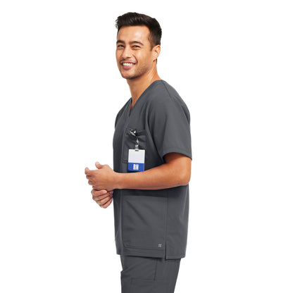 White Cross V-Tess Men's 3-Pocket V-Neck Scrub Top