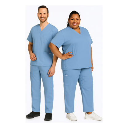 MOBB Unisex 8 Pocket Drawstring/Elastic Scrub Set