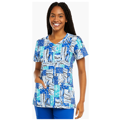 100% Cotton Printed V-Neck Top SALE