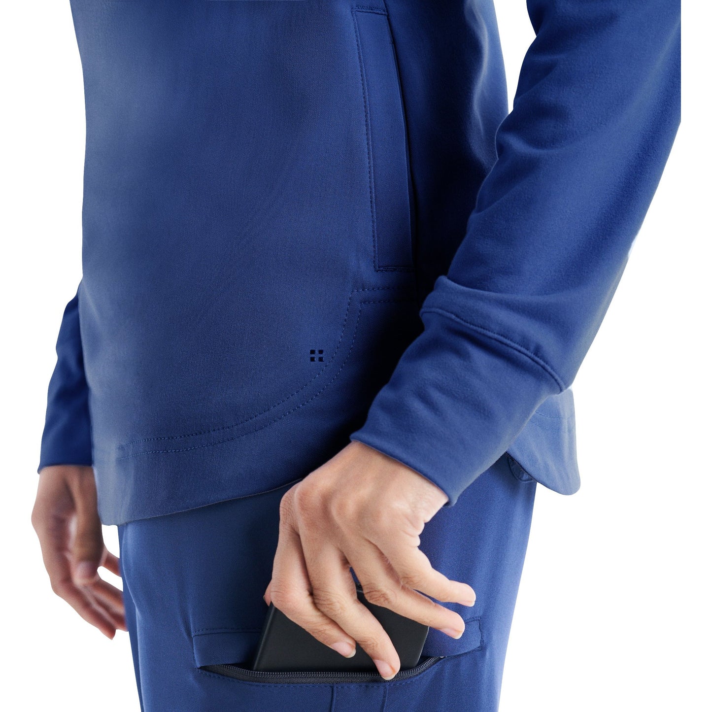 White Cross CRFT Women's 3-Pocket Quarter-Zip Mock Neck Pullover Scrub Top Sale