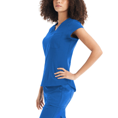 White Cross CRFT Women's 1-Pocket V-Neck Scrub Top