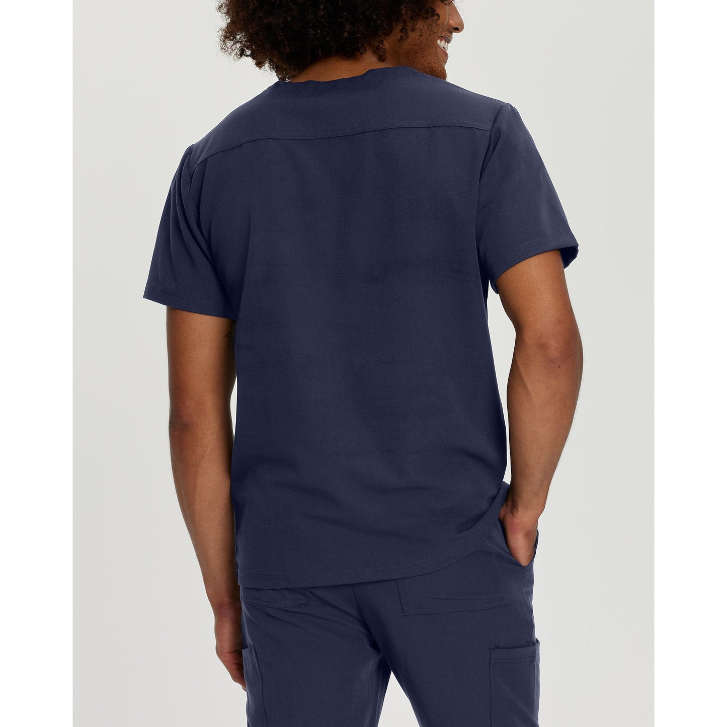 White Cross V-Tess Men's 2-Pocket V-Neck Scrub Top