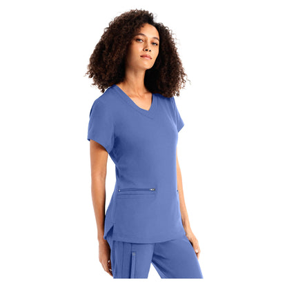 White Cross CRFT Women's 3-Pocket V-Neck Scrub Top
