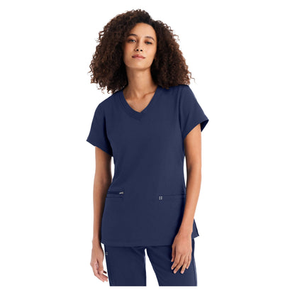 White Cross CRFT Women's 3-Pocket V-Neck Scrub Top