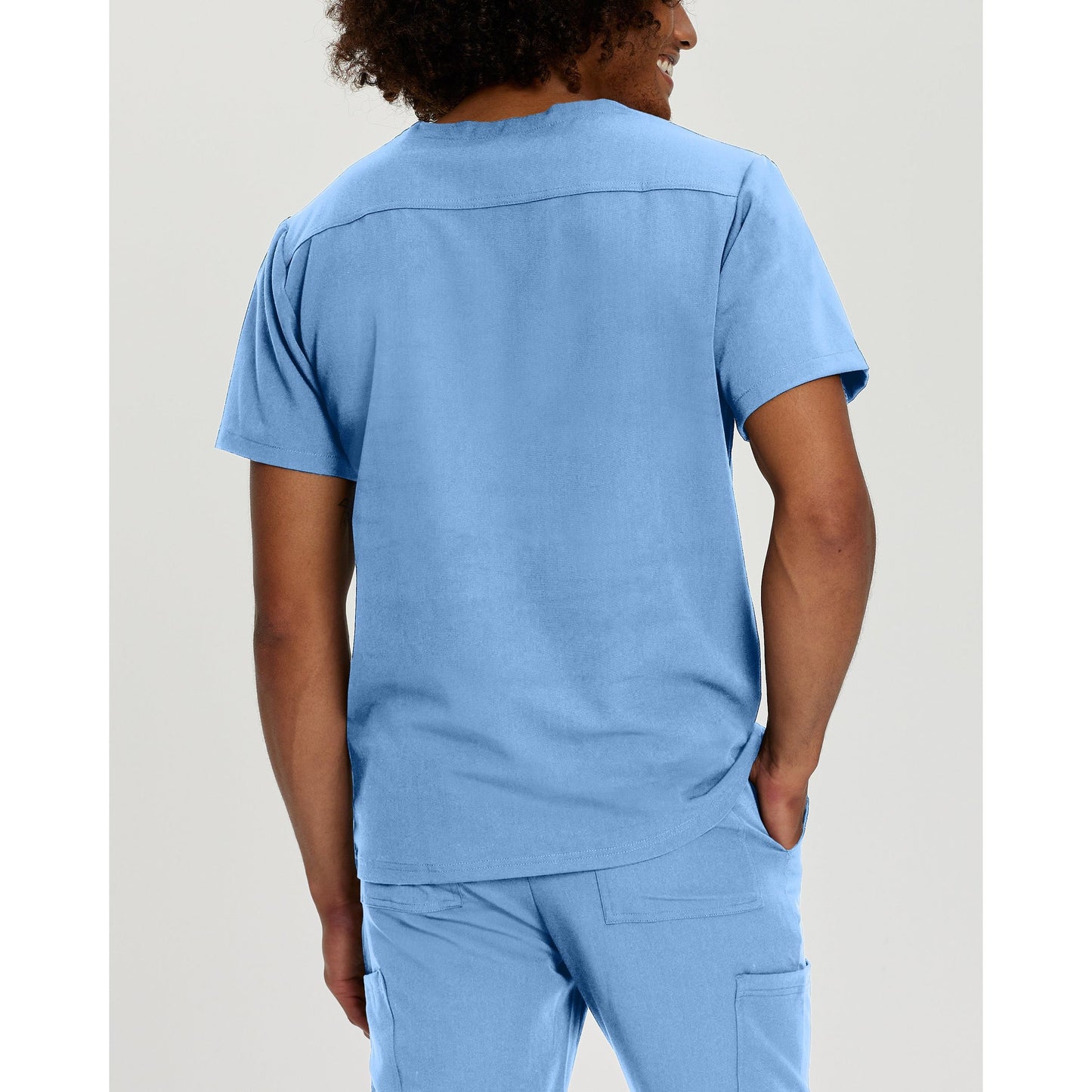 White Cross V-Tess Men's 2-Pocket V-Neck Scrub Top