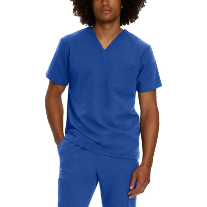 White Cross V-Tess Men's 2-Pocket V-Neck Scrub Top