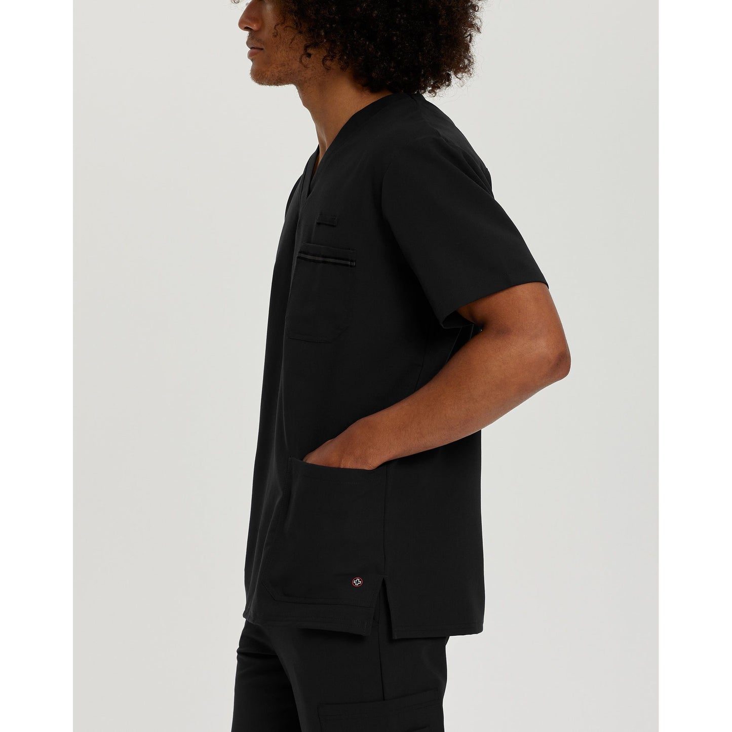 White Cross V-Tess Men's 3-Pocket V-Neck Scrub Top