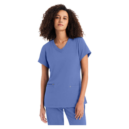 White Cross CRFT Women's 3-Pocket V-Neck Scrub Top