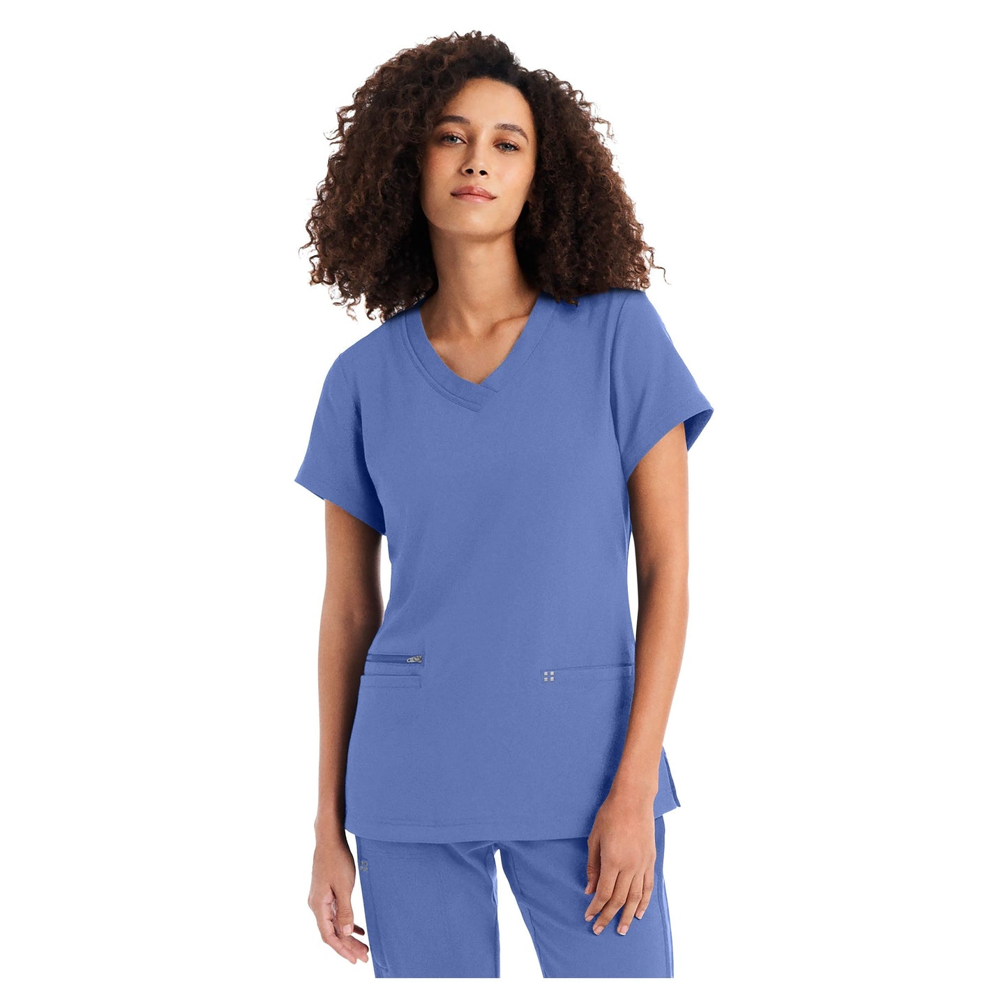 White Cross CRFT Women's 3-Pocket V-Neck Scrub Top