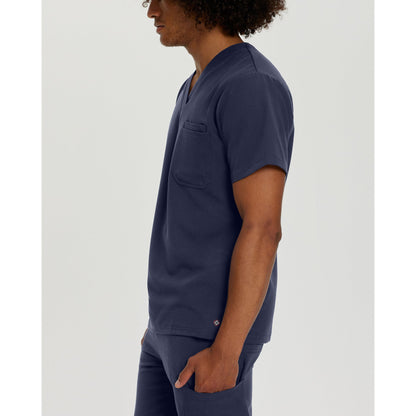 White Cross V-Tess Men's 2-Pocket V-Neck Scrub Top