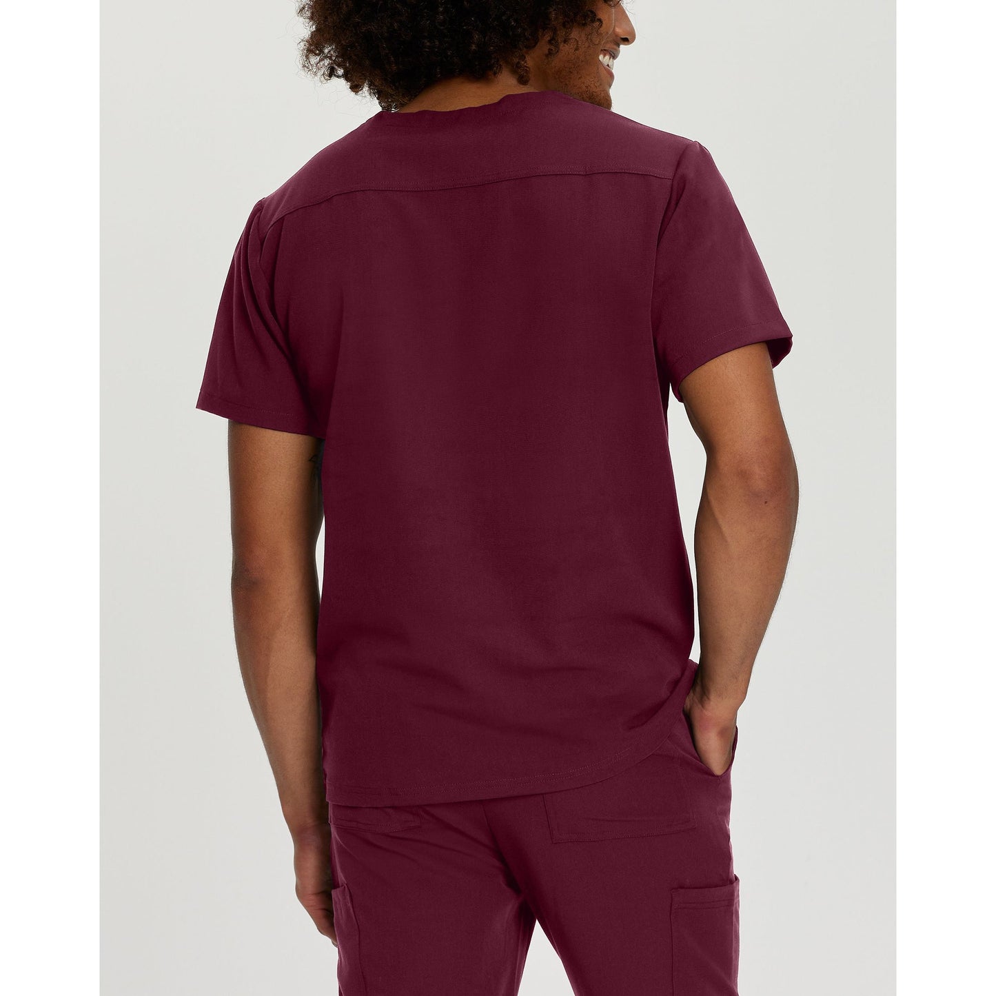 White Cross V-Tess Men's 2-Pocket V-Neck Scrub Top