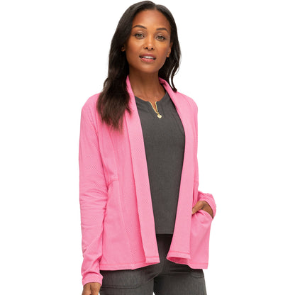 Open Front Peplum Cardigan Jacket in Pink Party Polka Dot HS380 (SALE)